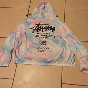 Cotton candy marble thin water prouf jacket